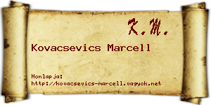 Kovacsevics Marcell névjegykártya